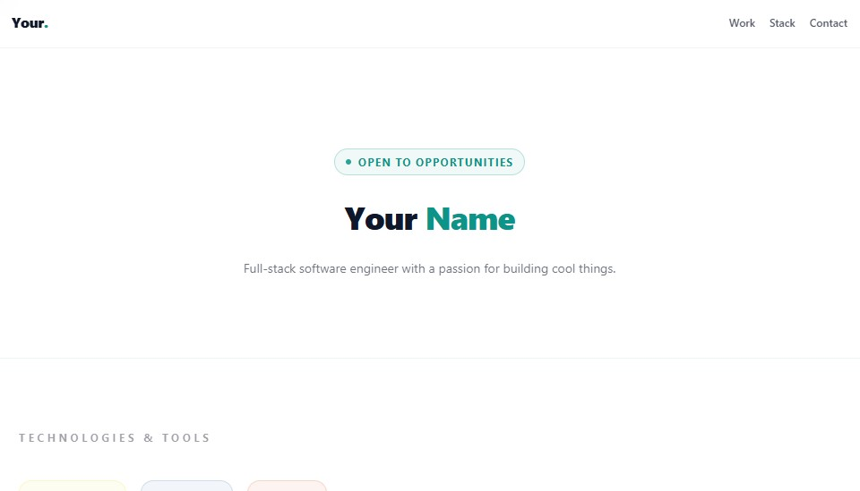 Modern Startup Template Preview
